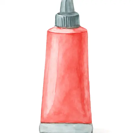 Water color illustrative image of a generic 3 Oz. RTV Silicone - Red