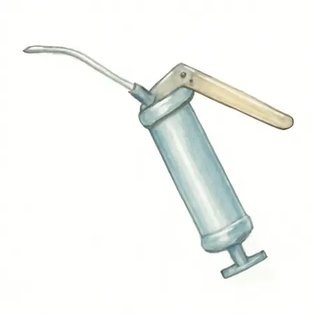Water color illustrative image of a generic 3 Oz. Mini Grease Gun with Cartridge