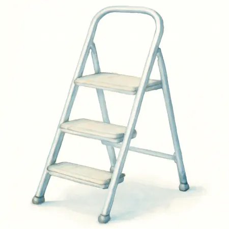 Water color illustrative image of a generic 3 Step Aluminum Step Stool