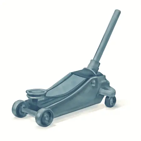 Water color illustrative image of a generic 3 Ton Floor Jack with RAPID PUMP, Slate Gray