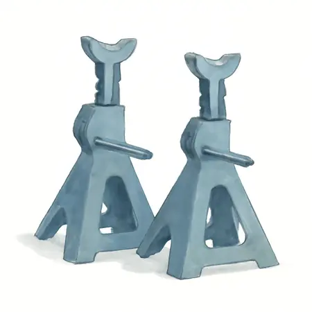 Water color illustrative image of a generic 3 Ton Heavy Duty Ratcheting Jack Stands, Slate Gray