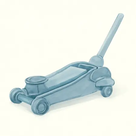 Water color illustrative image of a generic 3-Ton Low-Profile Floor Jack with RAPID PUMP, Slate Gray