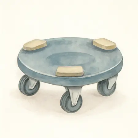 Water color illustrative image of a generic 3-Wheel Steel Dolly, 200 lb. Capacity