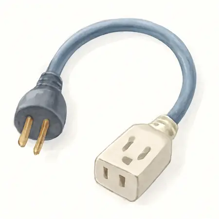 Water color illustrative image of a generic 3 ft. 20 Amp Generator Adapter