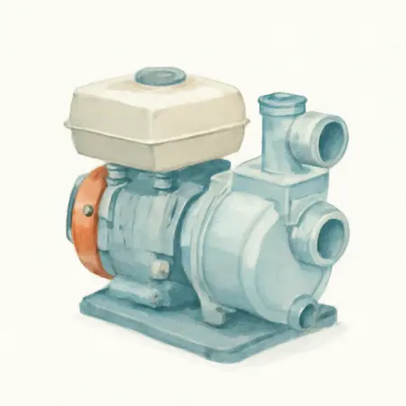 Water color illustrative image of a generic 3 in. 212cc Gasoline Engine Semi-Trash Water Pump - 290 GPM