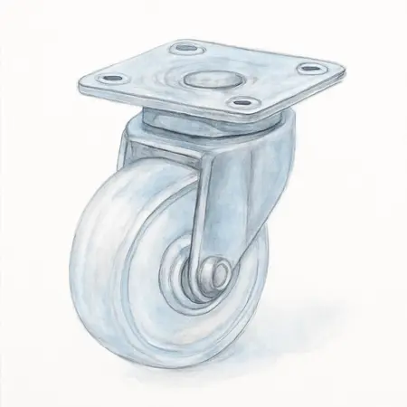 Water color illustrative image of a generic 3 in. Clear Polyurethane Light Duty Swivel Caster