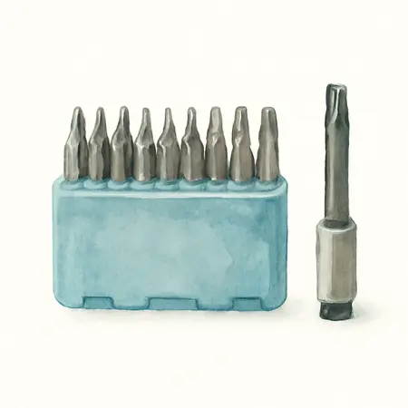 Water color illustrative image of a generic 3 in. Impact Rated Black Oxide Security Bit Set, 33 Piece