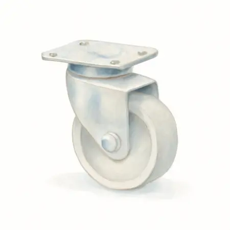 Water color illustrative image of a generic 3 in. Nylon Light Duty Swivel Caster with Brake