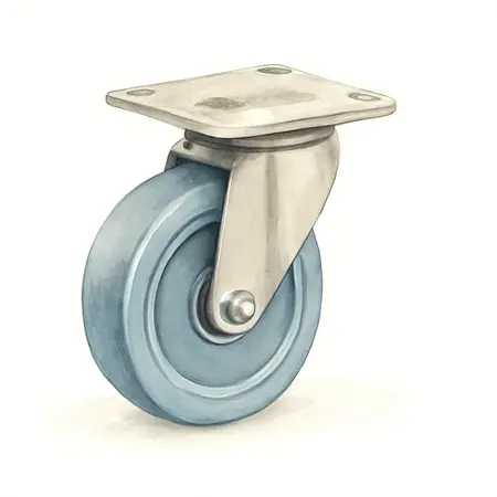 Water color illustrative image of a generic 3 in. PVC Light Duty Swivel Caster