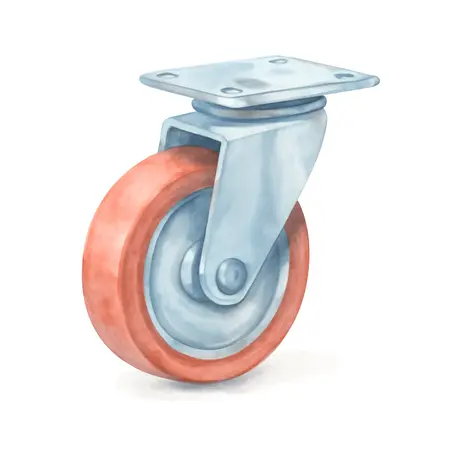 Water color illustrative image of a generic 3 in. Polyurethane Rigid Caster