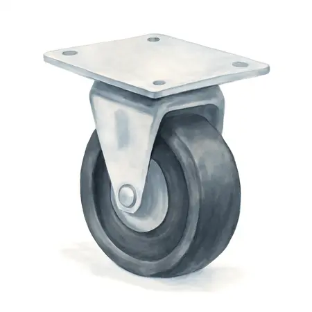 Water color illustrative image of a generic 3 in. Rubber Rigid Caster