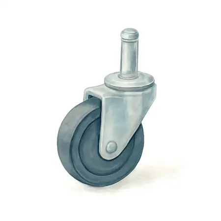 Water color illustrative image of a generic 3 in. Rubber Swivel Caster – Stem Mount