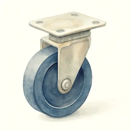 Water color illustrative image of a generic 3 in. Solid Rubber Swivel Caster