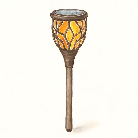 Water color illustrative image of a generic 40 in. Solar LED 3-in-1 Rechargeable Torch Light