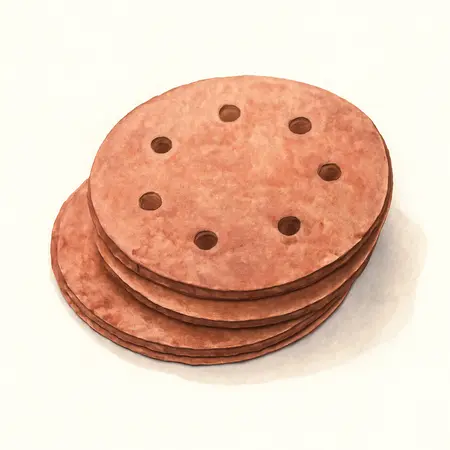 Water color illustrative image of a generic 3 in. 80 Grit Twist-Lock Sanding Discs Type TR/III with Ceramic Alumina Grain, 3 Pack