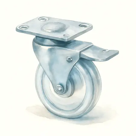 Water color illustrative image of a generic 3 in. Clear Polyurethane Light Duty Swivel Caster with Brake