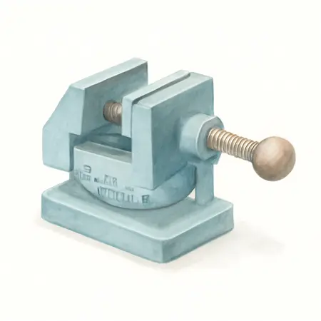 Water color illustrative image of a generic 3 in. Cradle Style Angle Drill Press Vise