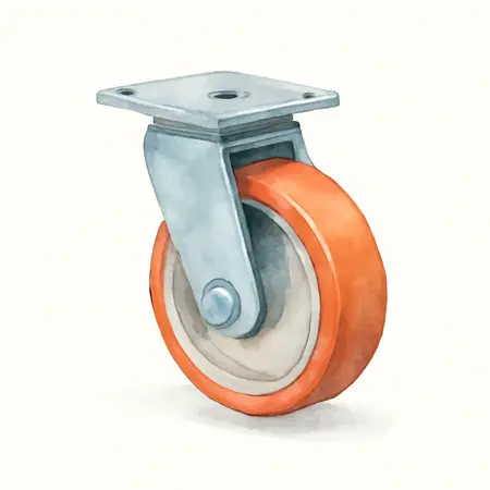 Water color illustrative image of a generic 3 in. Polyurethane Rigid Caster