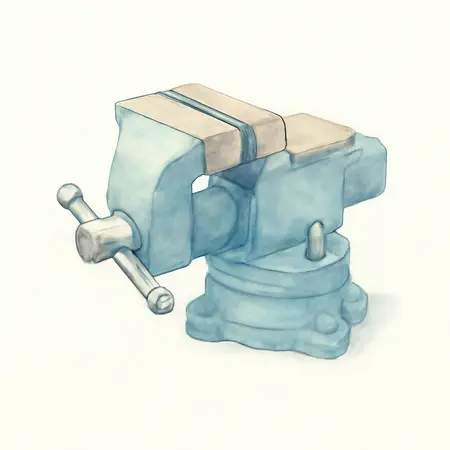 Water color illustrative image of a generic 3 in. Swivel Vise with Anvil