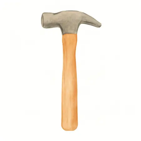 Water color illustrative image of a generic 3 lb. Hardwood Drilling Hammer