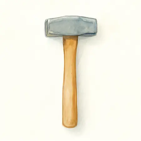 Water color illustrative image of a generic 3 lb. Hardwood Engineers Hammer