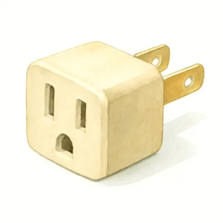 Water color illustrative image of a generic 3-to-2 Prong Grounding Adapter, 2-Pack