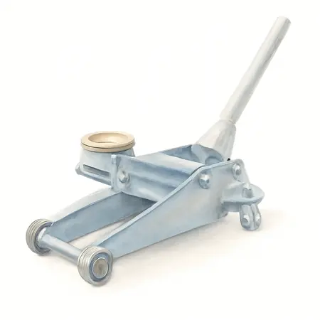 Water color illustrative image of a generic PITTSBURGH 3 ton Low-Profile Aluminum Racing Floor Jack with RAPID PUMP