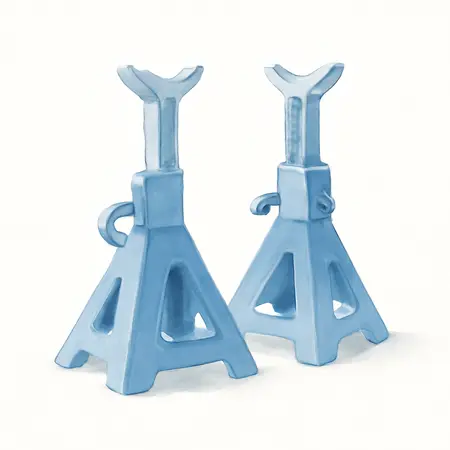 Water color illustrative image of a generic 3 Ton Heavy Duty Ratcheting Jack Stands, Blue