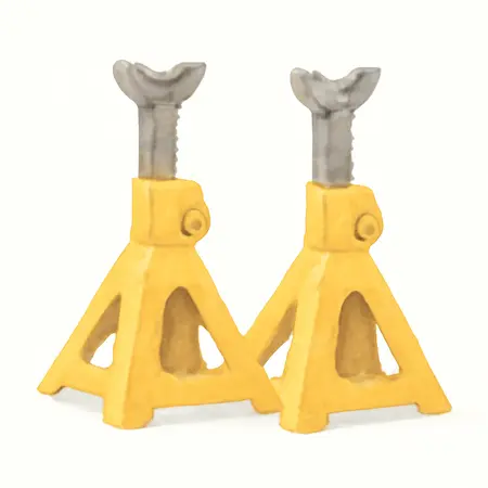 Water color illustrative image of a generic 3 Ton Heavy Duty Ratcheting Jack Stands, Yellow
