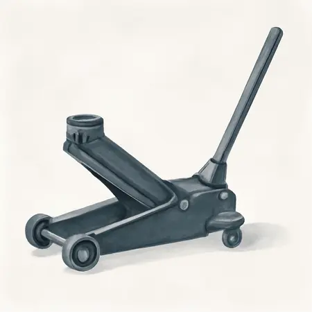 Water color illustrative image of a generic 3 ton Professional Floor Jack with RAPID PUMP, Black