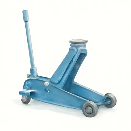Water color illustrative image of a generic 3 ton Professional Floor Jack with RAPID PUMP, Blue