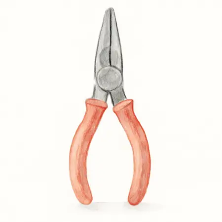 Water color illustrative image of a generic 4-3/4 in. Long Nose Pliers