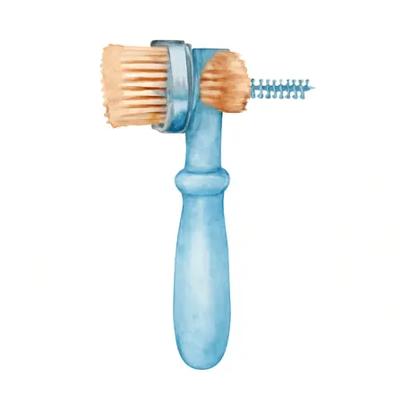 Water color illustrative image of a generic 4-in-1 Plumbers Brush