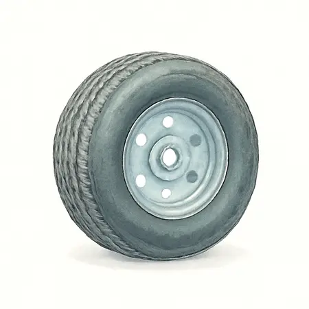 Water color illustrative image of a generic 4.80-12 in. Tire with 4 Lug Rim Load B