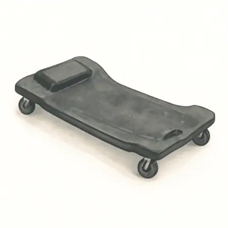 Water color illustrative image of a generic PITTSBURGH 300 lb. Capacity Low-Profile Creeper, Black