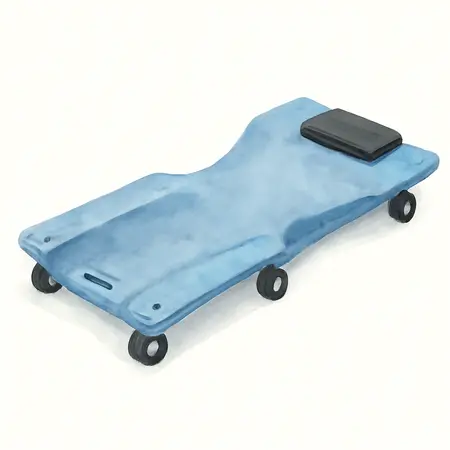 Water color illustrative image of a generic PITTSBURGH 300 lb. Capacity Low-Profile Creeper, Blue