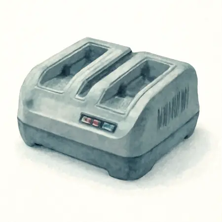 Water color illustrative image of a generic 40V and 80V Dual Voltage Standard Battery Charger