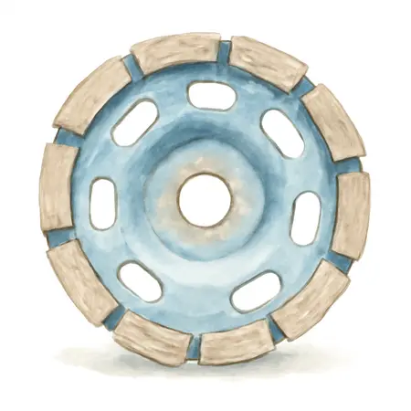 Water color illustrative image of a generic 4-1/2 in. Double Row Segmented Diamond Cup Wheel