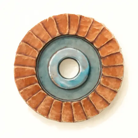 Water color illustrative image of a generic 4-1/2 in. x 7/8 in. 80-Grit Type 27 Flap Disc with Fiberglass Backing and Aluminum oxide Grain