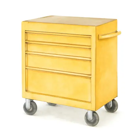 Water color illustrative image of a generic U.S. GENERAL 42 in. x 22 in. Roll Cab, Series 3, Yellow