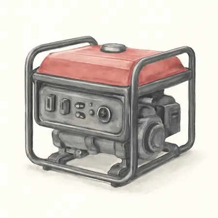 Water color illustrative image of a generic 4375 Watt Gas Powered Portable Generator with CO SECURE™  Technology, CARB