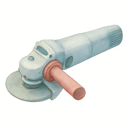 Water color illustrative image of a generic 4.3 Amp, 4-1/2 in.  Angle Grinder with Slide Switch