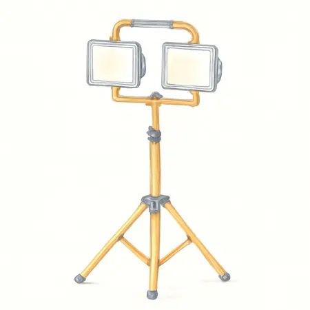 Water color illustrative image of a generic 4500 Lumen Dual Head LED Work Light