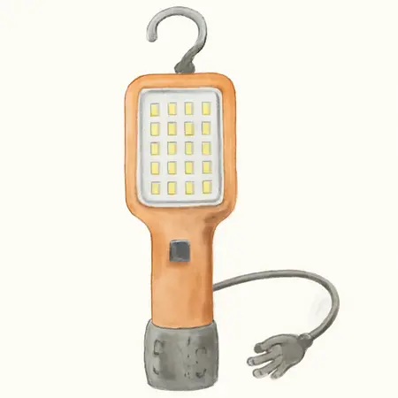 Water color illustrative image of a generic 450 Lumen LED Trouble Light