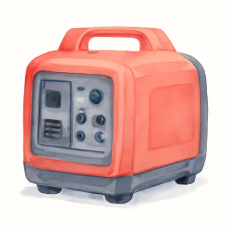 Water color illustrative image of a generic 4550 Watt Inverter Generator with CO SECURE Technology, CARB