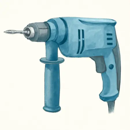 Water color illustrative image of a generic 4.5 Amp, 1/2 in. Single Speed Hammer Drill
