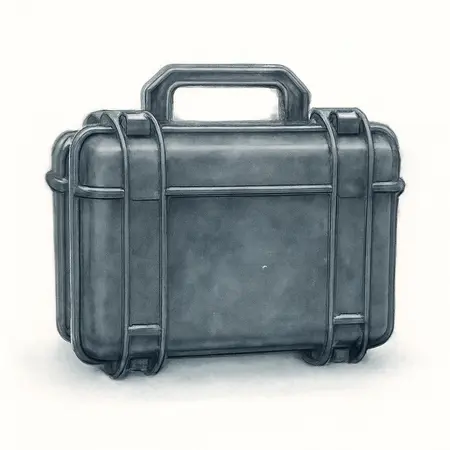 Water color illustrative image of a generic 4800 Weatherproof Protective Case, X-Large, Black