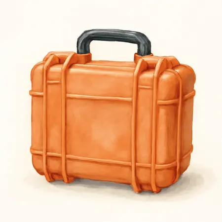 Water color illustrative image of a generic 4800 Weatherproof Protective Case, X-Large, Orange