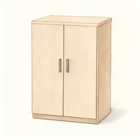 Water color illustrative image of a generic 48 In. x 72 In. Garage Cabinet