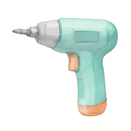 Water color illustrative image of a generic 4.8V Cordless, 1/4 in. Screwdriver Kit
